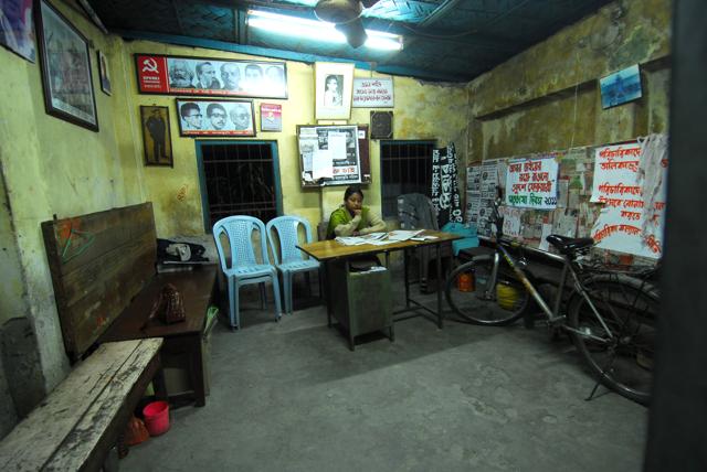 CPI(M-L) Liberation’s Siliguri office is a tiny room with big posters of Lenin, Stalin and Mao. The group itself is batting factionalism, sometimes over obscure ideological points. (Indranil Bhoumik/Mint)