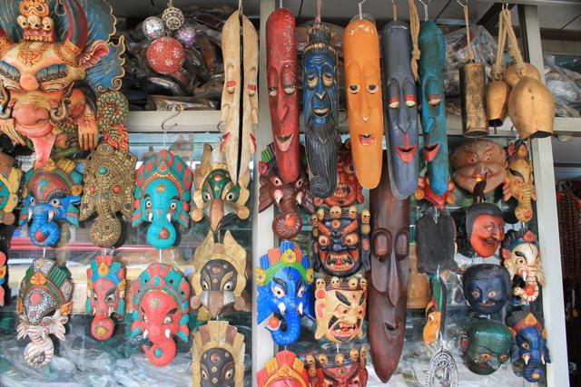 Masks on display at the Tibetan Market, Janpath. (Arghya Chakraborty)