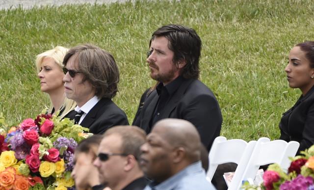 Christian Bale attends a funeral for Chris Cornell at the Hollywood Forever Cemetery on Friday. (Chris Pizzello/Invision/AP) Christian Bale attends a funeral for Chris Cornell at the Hollywood Forever Cemetery on Friday. (Chris Pizzello/Invision/AP)