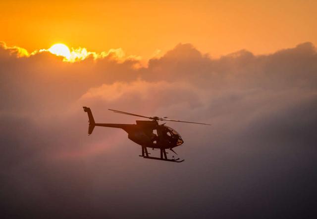 Hawaii tourist helicopter company flies at sunrise. (Shutterstock) Hawaii tourist helicopter company flies at sunrise. (Shutterstock)