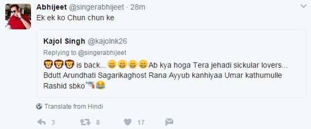 Abhijeet is still not refraining from making his controversial views known.
