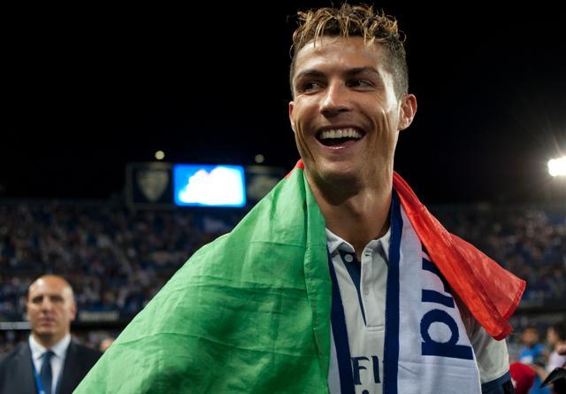Real Madrid forward Cristiano Ronaldo smiles as he celebrates at the end of the La Liga season. (AFP) Real Madrid forward Cristiano Ronaldo smiles as he celebrates at the end of the La Liga season. (AFP)