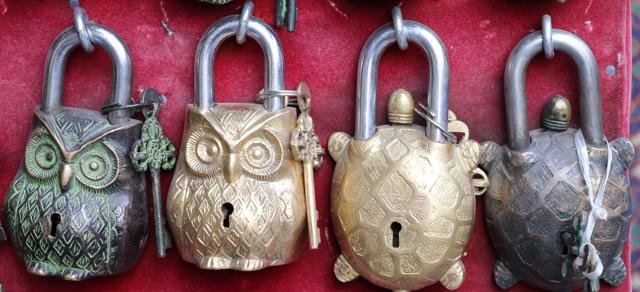 Owl and turtle shaped locks (Rs 350-Rs 500 ) from Prime Cargo Exports, 1574, Main Bazar (Photo credit: Shara Ashraf) Owl and turtle shaped locks (Rs 350-Rs 500 ) from Prime Cargo Exports, 1574, Main Bazar (Photo credit: Shara Ashraf)