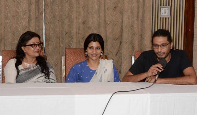 Filmmaker Aparna Sen with her daughter and actress Konkona Sen Sharma during a press conference in Kolkata, on May 28. (IANS)