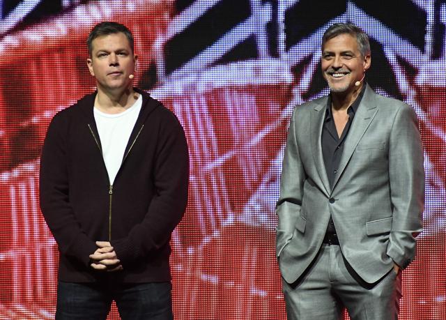 Actors Matt Damon (L) and George Clooney speak onstage at CinemaCon 2017 Paramount Pictures Presentation Highlighting Its Summer of 2017 and Beyond at The Colosseum at Caesars Palace during CinemaCon in March in Las Vegas, Nevada. (AFP) Actors Matt Damon (L) and George Clooney speak onstage at CinemaCon 2017 Paramount Pictures Presentation Highlighting Its Summer of 2017 and Beyond at The Colosseum at Caesars Palace during CinemaCon in March in Las Vegas, Nevada. (AFP)