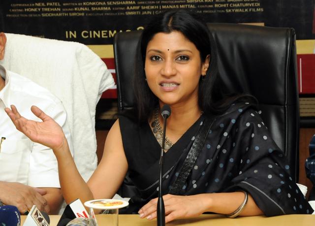 Konkona Sen Sharma addresses a press conference in Ranchi on May 21. (IANS)