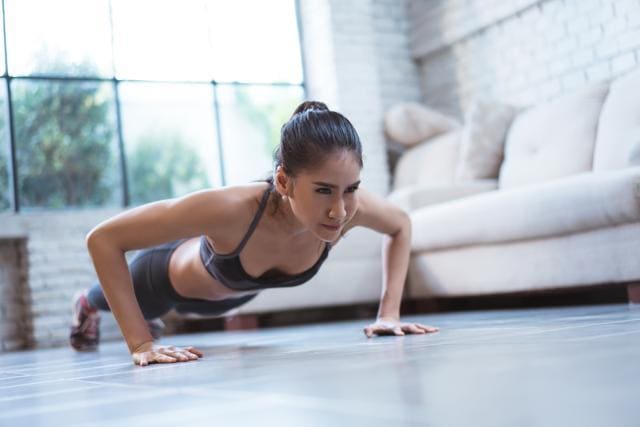 Push ups are a good way to divert your mind from cravings. (Shutterstock) Push ups are a good way to divert your mind from cravings. (Shutterstock)