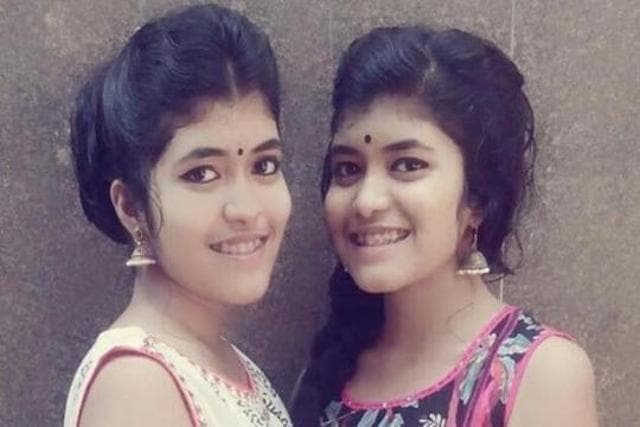 Sisters Kajal and Kiran Pallathery even wrote the exams seated in the same classroom at the exam centre. (HT Photo) Sisters Kajal and Kiran Pallathery even wrote the exams seated in the same classroom at the exam centre. (HT Photo)