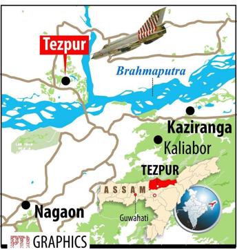 Map shows area from where the IAF jet took off.