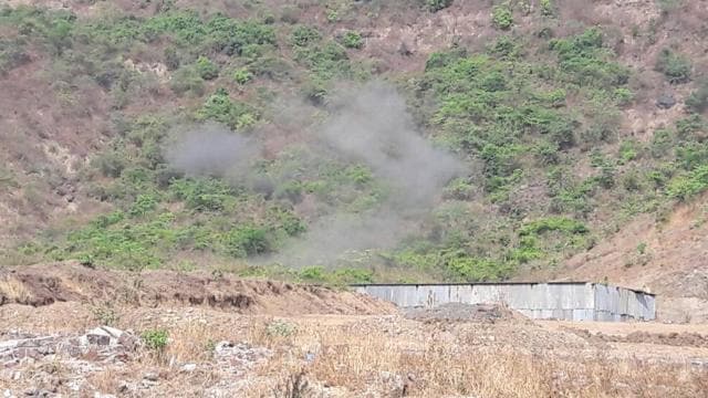 The first explosion in the pit took place around 9.30am. (Praful Gangurde) The first explosion in the pit took place around 9.30am. (Praful Gangurde)