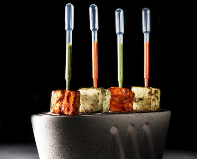 Wicket Paneer Tikka platter at Molecule in Gurgaon.