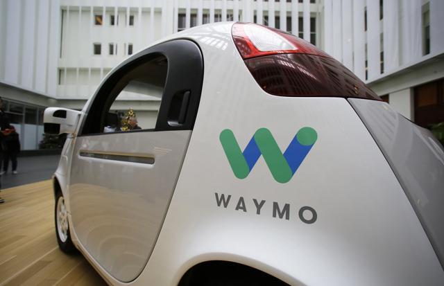 A Waymo driverless car is displayed during a Google event in San Francisco. (AP file photo)