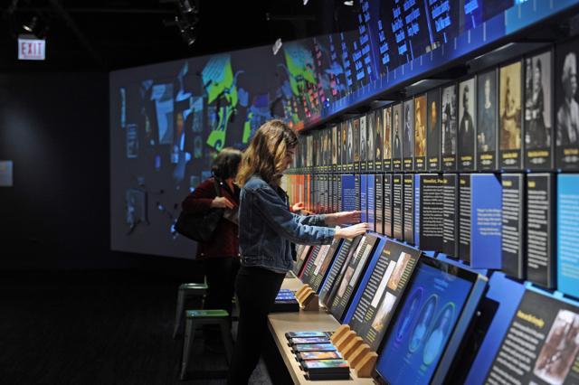 A timeline representing 500 years of American literary history greets visitors at the American Writers Museum. (AFP) A timeline representing 500 years of American literary history greets visitors at the American Writers Museum. (AFP)