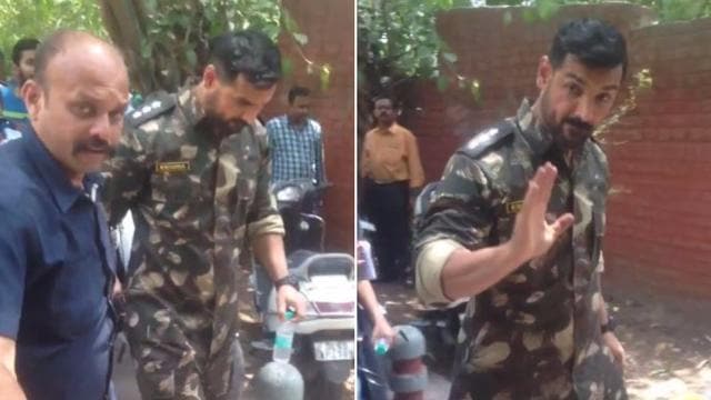 The shoot took place at a residential area in Tolstoy Marg. (Waseem Gashroo/HT Photo) The shoot took place at a residential area in Tolstoy Marg. (Waseem Gashroo/HT Photo)