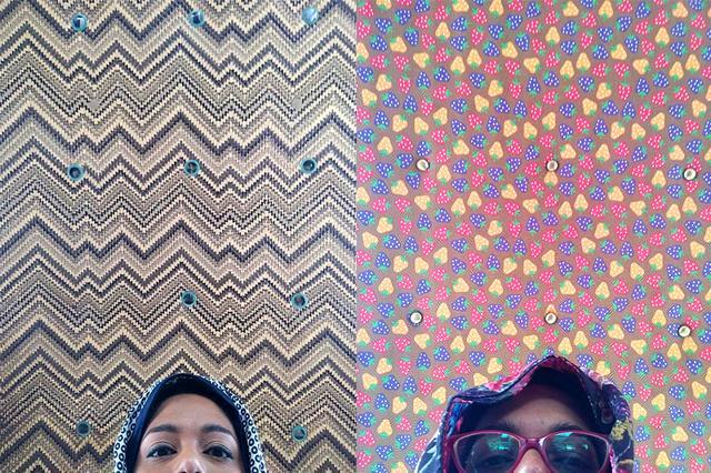 (Left) Textured zig zags. Geometric graphics are a common design. You’ll find endless varieties of squiggles, checks and stripes. (Right) The hideous strawberries that started it all. No one knows why the designers pick such unnatural hues. (Rachel Lopez/HT Photo)