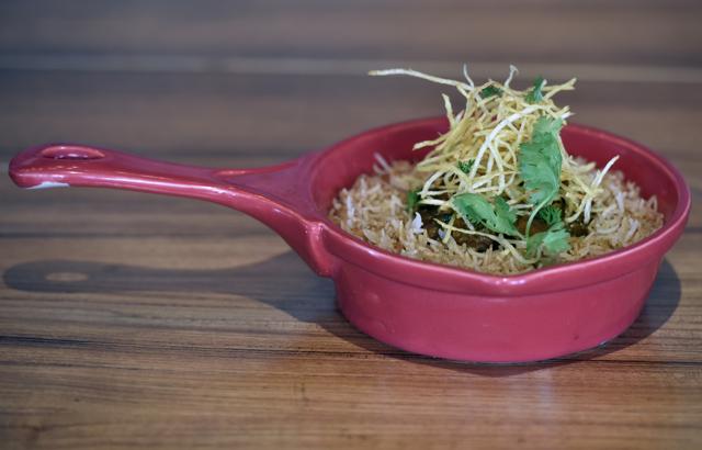 The mutton sali boti came with caramelised onion rice and was spot on. (Kunal Patil / HT Photo)
