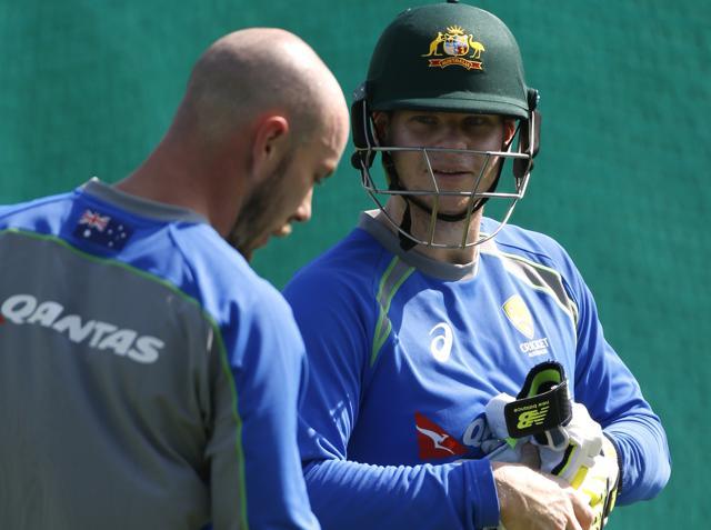 Australia's Chris Lynn and Steve Smith during their practice session. (REUTERS) Australia's Chris Lynn and Steve Smith during their practice session. (REUTERS)
