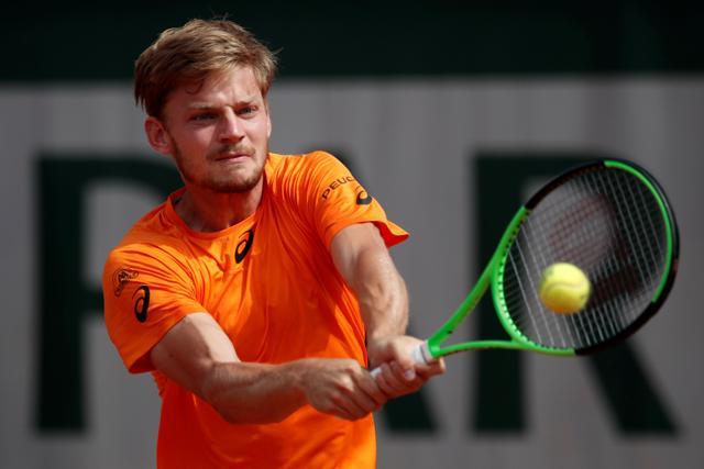 Belgium's David Goffin in action during his third round match against Argentina's Horacio Zeballos. (REUTERS)