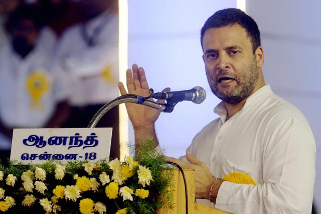 Congress vice-president Rahul Gandhi speaks during the 94th birthday celebrations of DMK president M Karunanidhi in Chennai on Saturday. (PTI) Congress vice-president Rahul Gandhi speaks during the 94th birthday celebrations of DMK president M Karunanidhi in Chennai on Saturday. (PTI)