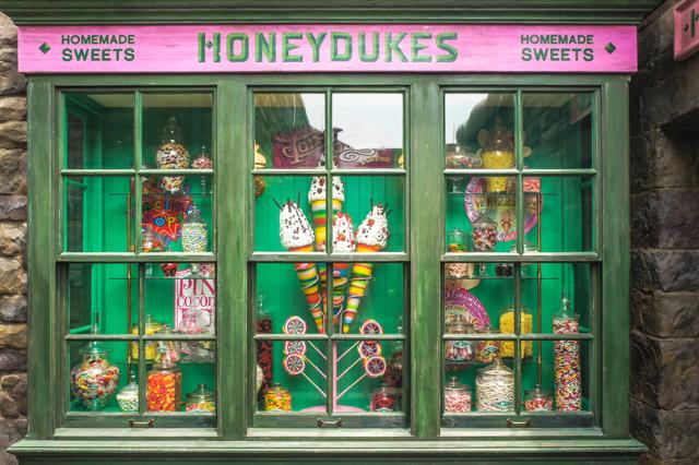 Honeydukes, the magic sweetshop in The Wizarding World of Harry Potter, Universal Studios, Osaka, Japan. (Shutterstock) Honeydukes, the magic sweetshop in The Wizarding World of Harry Potter, Universal Studios, Osaka, Japan. (Shutterstock)