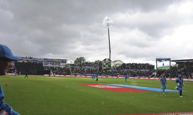Pakistan’s target was revised again after rain interrupted play for the third time in the ICC Champions Trophy clash vs India in Edgbaston. (AP)