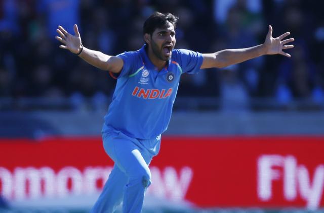 Bhuvneshwar Kumar got the big wicket of Ahmed Shehzad in the India vs Pakistan clash in Edgbaston. (REUTERS)