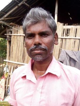 Halder standing in front of his house. (HT Photo) Halder standing in front of his house. (HT Photo)