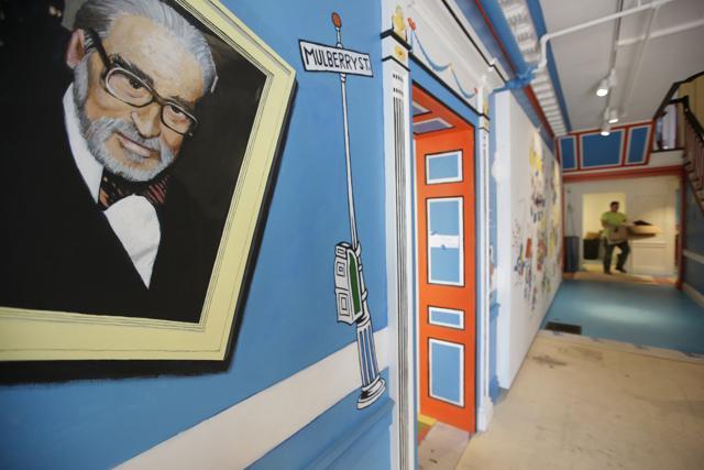 A mural that features Theodor Seuss Geisel (left), also know by his pen name Dr. Seuss, rests on a wall near an entrance at The Amazing World of Dr. Seuss Museum. (AP) A mural that features Theodor Seuss Geisel (left), also know by his pen name Dr. Seuss, rests on a wall near an entrance at The Amazing World of Dr. Seuss Museum. (AP)