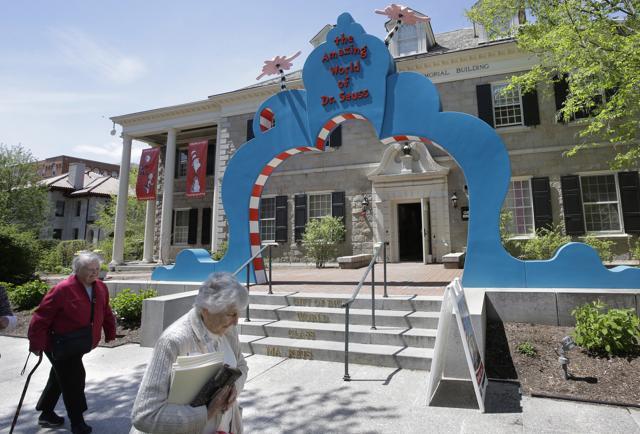 People walk near an entrance to The Amazing World of Dr. Seuss Museum. (AP) People walk near an entrance to The Amazing World of Dr. Seuss Museum. (AP)