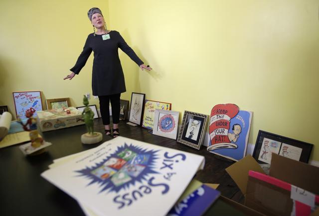 Leagrey Dimond, stepdaughter of Theodor Seuss Geisel, stands among art objects and memorabilia at The Amazing World of Dr. Seuss Museum. (AP) Leagrey Dimond, stepdaughter of Theodor Seuss Geisel, stands among art objects and memorabilia at The Amazing World of Dr. Seuss Museum. (AP)