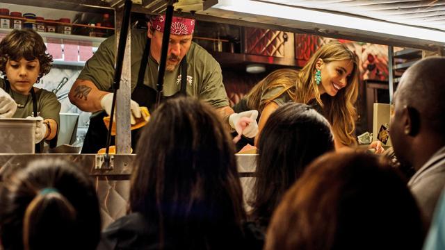 Jon Favreau and Sofia Vergara in a still from Chef.