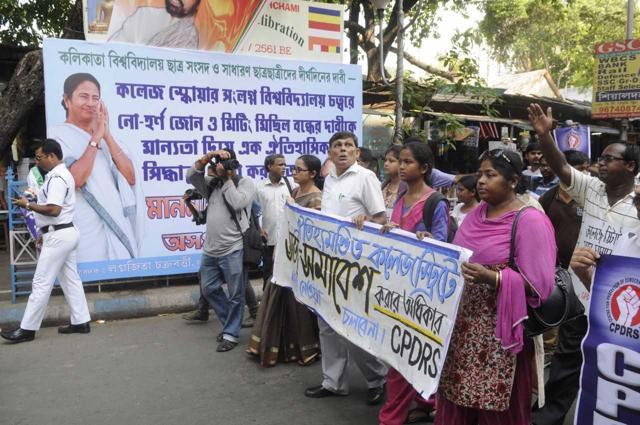A procession by rights body CPDRS on Wednesday. (Samir Jana) A procession by rights body CPDRS on Wednesday. (Samir Jana)