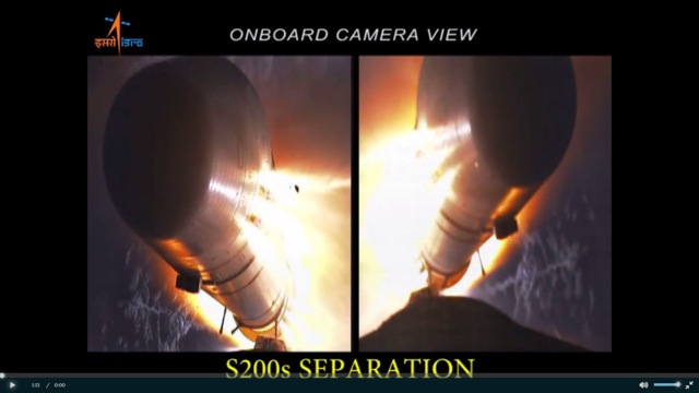 ‘Selfie’ clips from the lift-off of India’s largest rocket, the GSLV Mark-III (Screengrab) ‘Selfie’ clips from the lift-off of India’s largest rocket, the GSLV Mark-III (Screengrab)