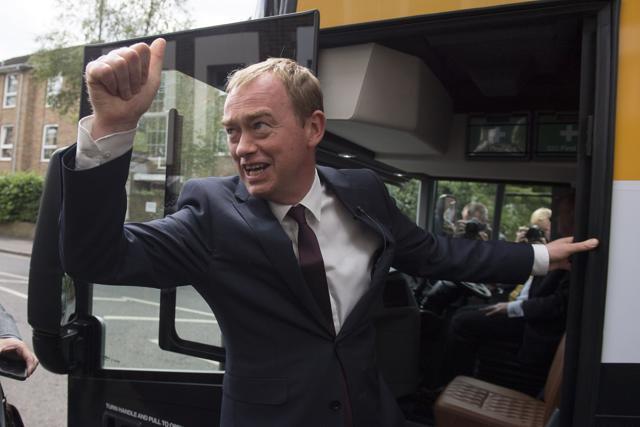 Britain's Liberal Democrats leader Tim Farron. (AP) Britain's Liberal Democrats leader Tim Farron. (AP)