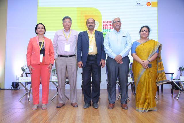 L-R Mansi Tripathy, country head, Shell Lubricants India; Suddhasatwa Basu, professor of department of chemical engineering at IIT-Delhi, PK Banerjee, deputy executive director (technology) Siam; YB Ramakrishna, chairman of working group on biofuels, ministry of petroleum and natural gas and Soma Banerjee, principal- energy and infrastructure, CII, at the 5th edition of the Shell Lubricants Global Lecture Series in partnership with CII at IIT Delhi. (Shell handout photo) L-R Mansi Tripathy, country head, Shell Lubricants India; Suddhasatwa Basu, professor of department of chemical engineering at IIT-Delhi, PK Banerjee, deputy executive director (technology) Siam; YB Ramakrishna, chairman of working group on biofuels, ministry of petroleum and natural gas and Soma Banerjee, principal- energy and infrastructure, CII, at the 5th edition of the Shell Lubricants Global Lecture Series in partnership with CII at IIT Delhi. (Shell handout photo)
