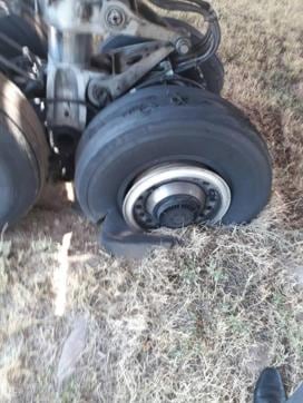 The tyres burst on making contact with the ground. (Nitin Kanotra/HT Photo) The tyres burst on making contact with the ground. (Nitin Kanotra/HT Photo)