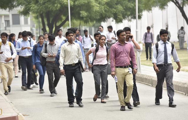 Many students from rural areas said they were willing to work even for a salary of Rs 8,000 to Rs 10,000 per month. (Virendra Singh Gosain/HT PHOTO)