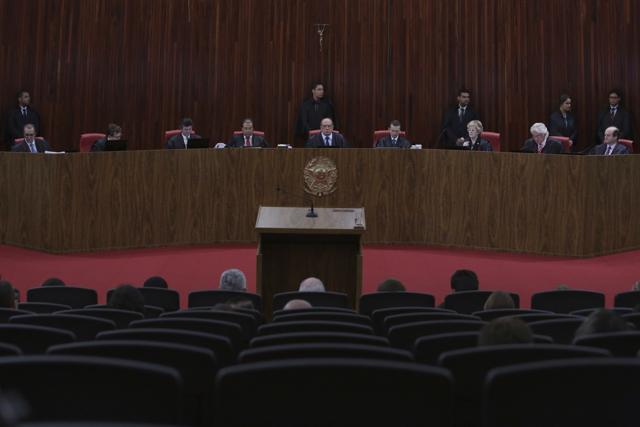 Judges of the Superior Electoral Court sit during the judgment phase of the trial involving allegations that the 2014 Rousseff-Temer presidential ticket received illegal campaign financing. (AP) Judges of the Superior Electoral Court sit during the judgment phase of the trial involving allegations that the 2014 Rousseff-Temer presidential ticket received illegal campaign financing. (AP)