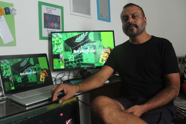 Manish Gupta started a YouTube Channel called Hindi Kavita with the objective of getting Hindi ‘the respect it deserves’. (Pramod Thakur/HT PHOTO) Manish Gupta started a YouTube Channel called Hindi Kavita with the objective of getting Hindi ‘the respect it deserves’. (Pramod Thakur/HT PHOTO)
