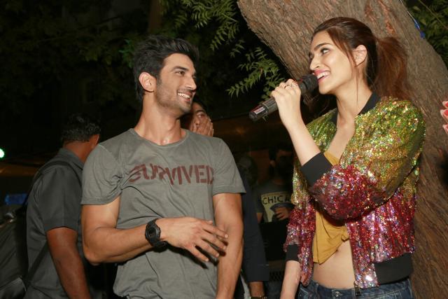 Sushant Singh Rajput and Kriti Sanon during the promotion of film Raabta at Unplugged Courtyard in New Delhi. (IANS) Sushant Singh Rajput and Kriti Sanon during the promotion of film Raabta at Unplugged Courtyard in New Delhi. (IANS)