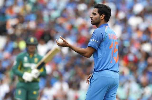 Bhuvneshwar Kumar prepares to bowl during the ICC Champions Trophy match between India and South Africa. (AP) Bhuvneshwar Kumar prepares to bowl during the ICC Champions Trophy match between India and South Africa. (AP)