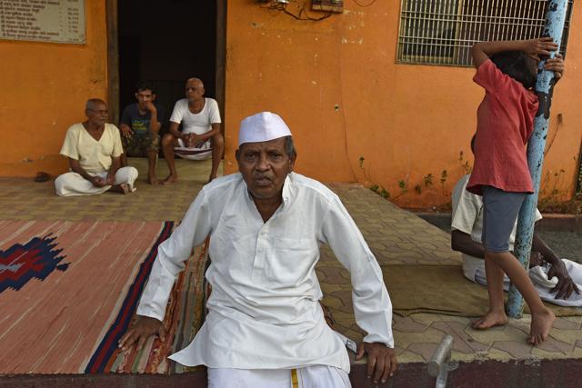 Shivram Mhaskar, former sarpanch of Dalkhan village in Shahapur, will lose his paddy fields to the project. (Vijayanand Gupta/HT Photo)