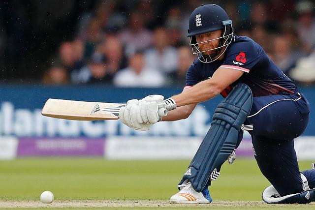 Jonny Bairstow (L) prepares to play a shot to make his half-century during the third One-Day International (ODI) cricket match between England and South Africa. (AFP) Jonny Bairstow (L) prepares to play a shot to make his half-century during the third One-Day International (ODI) cricket match between England and South Africa. (AFP)