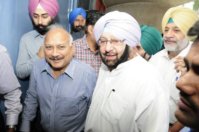 Chief minister Captain Amarinder Singh and health minister Brahm Mohindra arriving at Punjab Vidhan Sabha, Chandigarh, on Wednesday. (Keshav Singh/HT Photo) Chief minister Captain Amarinder Singh and health minister Brahm Mohindra arriving at Punjab Vidhan Sabha, Chandigarh, on Wednesday. (Keshav Singh/HT Photo)