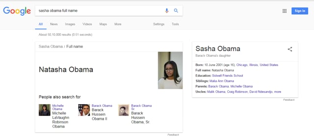 A Google search to find her full name also brings up ‘Natasha’ in the results. (Screengrab)