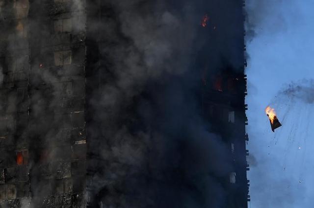 Local authorities have stated that an evacuation process is underway in and around the building due to falling debris. (Toby Melville/REUTERS) Local authorities have stated that an evacuation process is underway in and around the building due to falling debris. (Toby Melville/REUTERS)