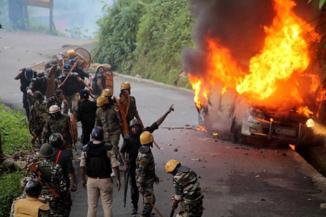 Raids at GJM office triggered violent protests. (Bikram Sashanker/HT Photo) Raids at GJM office triggered violent protests. (Bikram Sashanker/HT Photo)