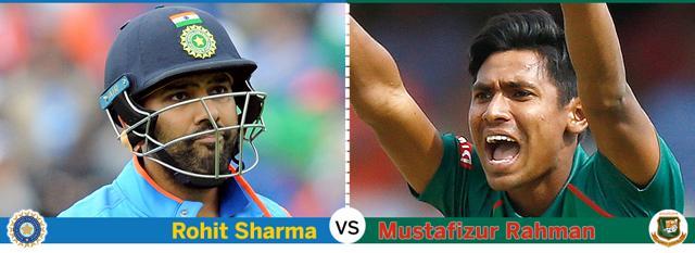 Mustafizur Rahman has gotten Rohit Sharma out three times during the ODI series in June 2015. (Hindustan Times) Mustafizur Rahman has gotten Rohit Sharma out three times during the ODI series in June 2015. (Hindustan Times)
