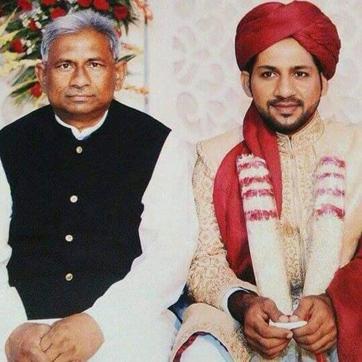 Mehboob Hasan with Sarfaraz Ahmed at the latter’s marriage in June 2015 in Karachi. (HT Photo )
