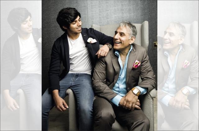 Imaan is father Navin Ansal’s stylist when it comes to casual wear. (On Navin: Suit, Canali; Shirt, designed by self; Shoes, Tom Ford; Watch, Santos De Cartier. On Imaan: T-shirt, D&amp;G; Jeans, Diesel; Blazer, Emporio Armani; Watch, Tag Heuer Monco; Shoes, Balmain) (Saumya Khandelwal)